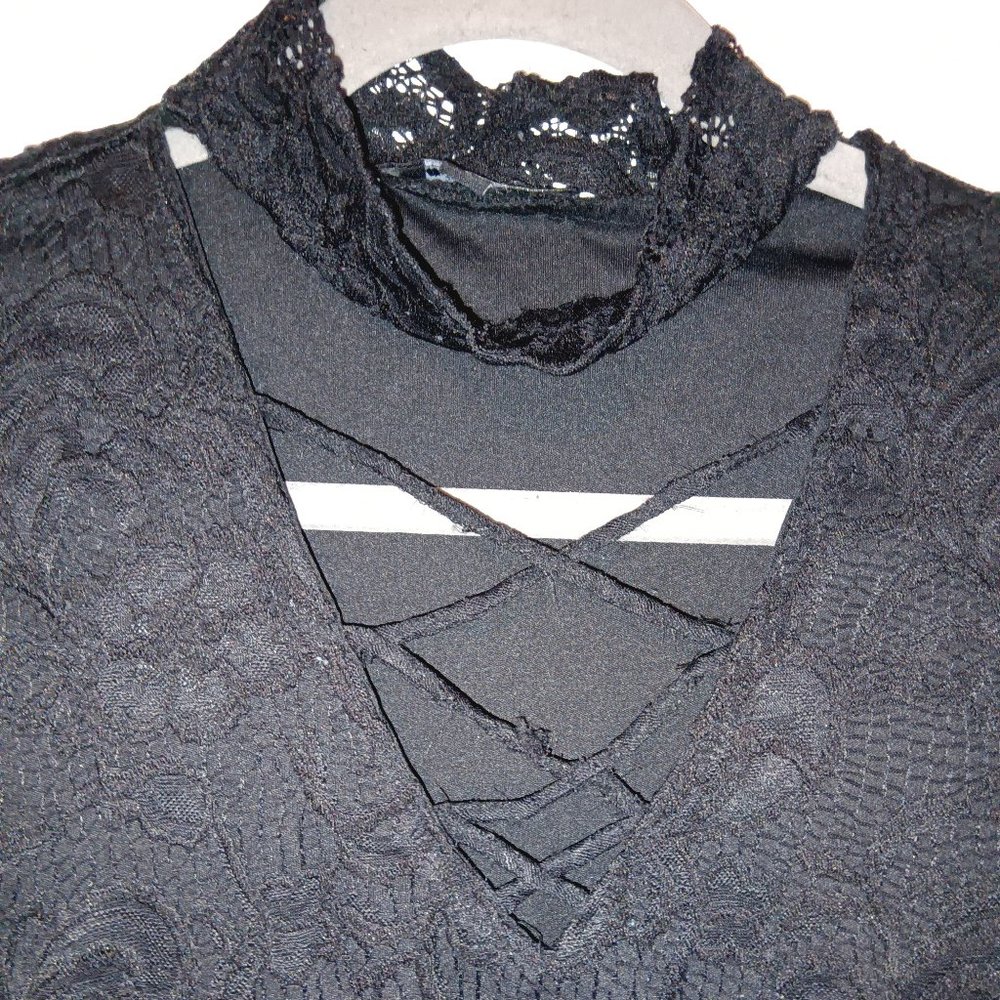 Short Black Lace Dress - Picture 3 of 6